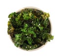 Tasty baked kale chips isolated on white Royalty Free Stock Photo