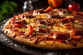 Tasty bavarian pizza Royalty Free Stock Photo