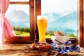 Tasty Bavarian or Tyrolean food for Oktoberfest Royalty Free Stock Photo