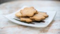 Tasty biscuits for afternoon tea - traditional homemade Scottish shortbread biscuits made with butter, flour and sugar Royalty Free Stock Photo