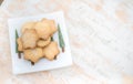 Tasty biscuits for afternoon tea - traditional homemade Scottish shortbread biscuits made with butter, flour and sugar Royalty Free Stock Photo