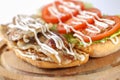 Tasty BLT sandwich in a ciabatta Royalty Free Stock Photo