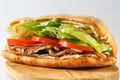 Tasty BLT sandwich in a ciabatta Royalty Free Stock Photo