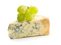 Tasty blue cheese and grapes.