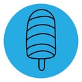 Tasty blue ice cream, icon icon