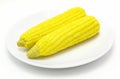 Tasty boiled yellow corn on the table