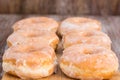 Tasty Breakfast Donuts In A Row Royalty Free Stock Photo