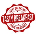 Tasty breakfast grunge rubber stamp