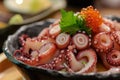 Tasty bright octopus sashimi