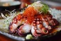 Tasty bright octopus sashimi