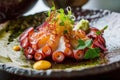 Tasty bright octopus sashimi