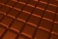 Tasty brown liquid chocolate pieces background,3d illustraiton