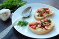 Tasty bruschettas on a plate