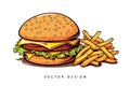 tasty burger fast food vector design AI generated Royalty Free Stock Photo