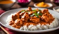 Tasty butter chicken curry dish from Indian cuisine