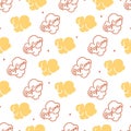 Tasty Buttery Cloud Pop Corn Snack Vector Graphic Seamless Pattern