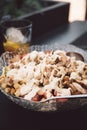 Tasty caesar salad bowl with lots of ingredients! Chicken, croutons, cheese, bacon, eggs: big enough to share, actually. Royalty Free Stock Photo