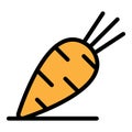 Tasty carrot icon color outline vector