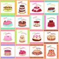 Tasty Celebratory Cakes Vector Seamless Pattern