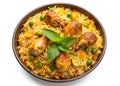 Tasty Chicken Biryani With Lemon, Cut Out