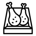 Tasty chicken icon outline vector. Hot meat