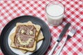 Tasty chocolate bread with funny face Royalty Free Stock Photo