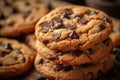 Tasty chocolate chip cookies sweet indulgence on the table