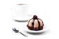 Tasty chocolate cupcake with coffe isolated Royalty Free Stock Photo