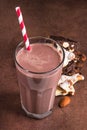 tasty chocolate drink with dessert bar Royalty Free Stock Photo