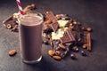 tasty chocolate drink with dessert bar Royalty Free Stock Photo