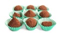 Tasty chocolate truffles on white background Royalty Free Stock Photo