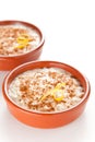 Tasty cinnamon rice pudding dessert Royalty Free Stock Photo