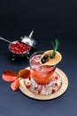 Tasty cocktail drink with vodka and juice in restaurant Royalty Free Stock Photo