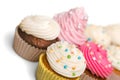 Tasty Colorful cupcakes on background Royalty Free Stock Photo