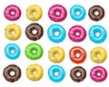 Tasty colorful donuts background Royalty Free Stock Photo