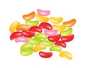 Tasty colorful jellybeans on white background Royalty Free Stock Photo