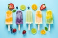 Tasty colorful popsicles