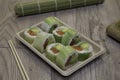 Tasty colorful sushi healthy variety Japanese takeaway food