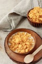 Tasty Cornflakes Cereal with Fresh Milk