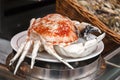 Tasty crab on the plate