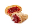 Tasty croissant with jam