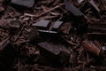 Tasty crushed dark chocolate as background Royalty Free Stock Photo