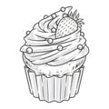 Tasty cupcake element colorful detailed