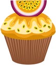 Tasty cupcake of passion fruit