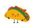 Tasty cute happy smiling taco giving thumbs up Royalty Free Stock Photo