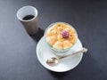 Tasty dessert with an espresso Royalty Free Stock Photo