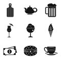 Tasty dessert icons set, simple style Royalty Free Stock Photo