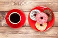 Tasty donut with a cup of coffee Royalty Free Stock Photo