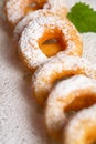 Tasty doughnut with icing sugar