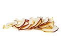 Tasty dried apple slices isolated on white Royalty Free Stock Photo